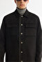 Men's Black Classic Collar Front Zipper and Snap Closure Seasonal Comfort Fit Coat A42Y6077 - 3