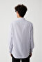 Men's Gray Classic Collar Striped Travel Shirt A32Y2108 - 4