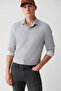 Men's Gray Classic Collar Geometric Printed Travel Shirt A32Y2109