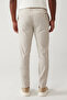 Men's Beige Side Pocket Stretch Fabric Waffle Cotton Lightweight Relaxed Fit Trousers A41Y3202 - 4