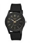Men's Black Silicone Cord Black Dial Quartz Wrist Watch with 2 Year Warranty - 3