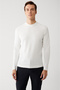 Men's Ecru Crew Neck Rayon Knitwear Sweater A32Y5006 - 4