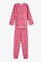 Girl Child Dusty Rose Mailing Friend Cotton Long Sleeve 2-Piece Pajama Set - 2