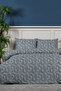 Talia 100% Cotton Double Elastic Sheet Duvet Cover Set Navy Blue