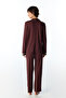 Brown Margot Snake Print Long Sleeve Shirt Pants Pajama Set - 5