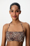 Leo Strapless Leopard Patterned Bikini Top