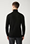 Men's Black Turtleneck Cotton Knitwear Sweater A32Y5144 - 4