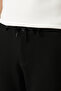 Men's Black Elastic Waist and Lace-Up Bi-Stretch Relaxed Fit Pants A41Y3232 - 6