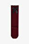 Girl's Burgundy Preppy Sweetie Bow Patterned Cotton Trouser Socks - 3