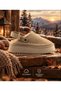 Women's Platform Beige Slippers with Fur Inside and Adjustable Velcro on the Back 9000-102