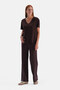 Brown Modal Ribbed Detailed Trousers