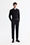 Men's Black Zippered Polo Collar Rayon Non-Pilling Regular Fit Knitwear Sweater A42Y5009 - 4