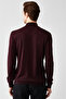 Men's Burgundy Half Turtleneck Wool Blended Knitwear Sweater B 005015 - 4