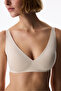 Traceless Ceramic Beige 24 Hour Cotton Decollette Removable Padded Bra - 4