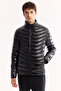 Men's Black Goose down Water Repellent Windproof Fabric Stand Collar Shiny Comfort Fit Puffer Coat B006015 - 2
