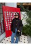 Women's Black Color Plush Jacket with Stretchable Pockets