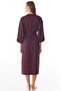 Burgundy Aurora Satin Floral 3/4 Sleeve Dressing Gown - 6