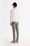 Men's Ecru High Crew Neck Rayon Non-Pilling Regular Fit Knitwear Sweater A42Y5001 - 5
