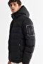 Men's Black Hooded Goose down Water Repellent Windproof Thermometer Comfort Fit Coat A42Y6157 - 8