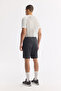 Men's Anthracite Elastic Waist Ribbed Bi-Stretch Relaxed Fit Shorts A51Y3652 - 3