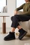 Women's Black Suede Thick-Soled Fur Boots - 4