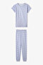 Girl's Lilac Diamond Short Sleeve 2-Piece Pajama Set - 6