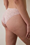 Dusty Rose Lace Non-Marking Laser Cut Regular Waist Slip Panties - 2