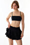 Black Ribbed Sports Bra - 4
