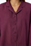 Burgundy Lea Striped Long Sleeve Shirt Pants Pajama Set - 2