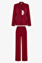 Burgundy Happiness Long Sleeve Shirt Pants Pajama Set - 3