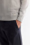 Men's Gray Crew Neck Jacquard Rayon Non-Pilling Regular Fit Knitwear Sweater A42Y5072 - 2
