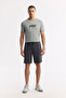 Men's Anthracite Elastic Waist Lace-Up Soft Touch Knitted Regular Fit Shorts A51Y3602 - 8