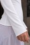 Women's Turtleneck Long Sleeve Body Sheer Line Ecru – Semi-Transparent, Fit Pattern, Without Pockets - 7