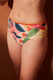 Multicolored Pearl Flower Patterned High Waist Bikini Bottom - 3