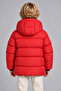 Boy's Red Fleece Inside Furry Hooded Water and Windproof Inflatable Winter Jacket Coat - 4