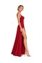 Vs-1039 Romina Red Degaje Collar Thin Strap Slit Maxi Dress - 2