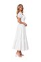 Vs-1153 Arwen White Square Neck Balloon Sleeve Ruffle Skirt Midi Dress - 3