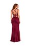 Vs-1028 Phil Burgundy Cross-Back Tie Strap Slit Maxi Dress - 2
