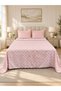 Ponpon Patterned 3 Pieces Double Bedspread Powder