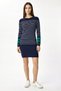Women - Striped Long Sleeve - Ultra Soft - Knitwear Dress - Soft Texture - Navy Blue - 3