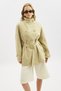 High Collar Belt Piece Trench Coat Milk Brown - 4
