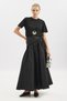 Buttoned Front Poplin Skirt Black - 2