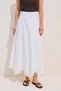 Embroidered Asymmetric Wide Skirt Ecru - 4