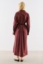 Pleated Waist Shirt Dress Burgundy - 6