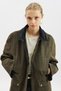 Oversized Contrast Collar Parka Brown Gray - 6