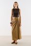 Draped Waist Pleated Skirt Camel - 4