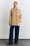 High Collar Double-Breasted Coat Camel - 3