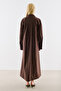 Pleated Waist Shirt Dress Brown - 5