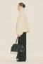 Melva Wide Sleeves Short Trench Coat Vanilla - 4