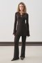 Flying Rubber Knit Tunic Brown